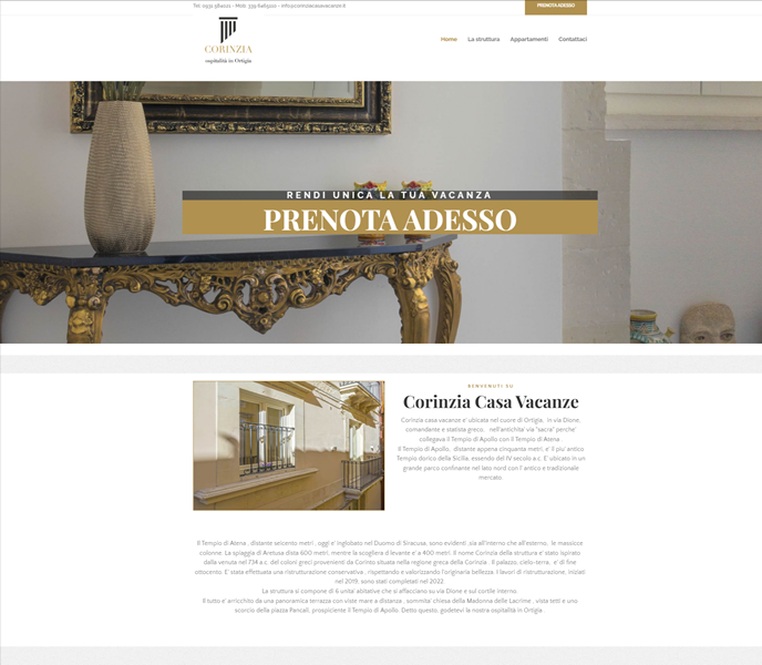 Screenshot di corinziacasavacanze.it